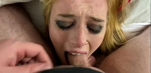  Face fuck POV babybutt gagging with her pretty eyes.